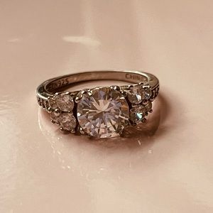 Three-stone Sterling silver ring